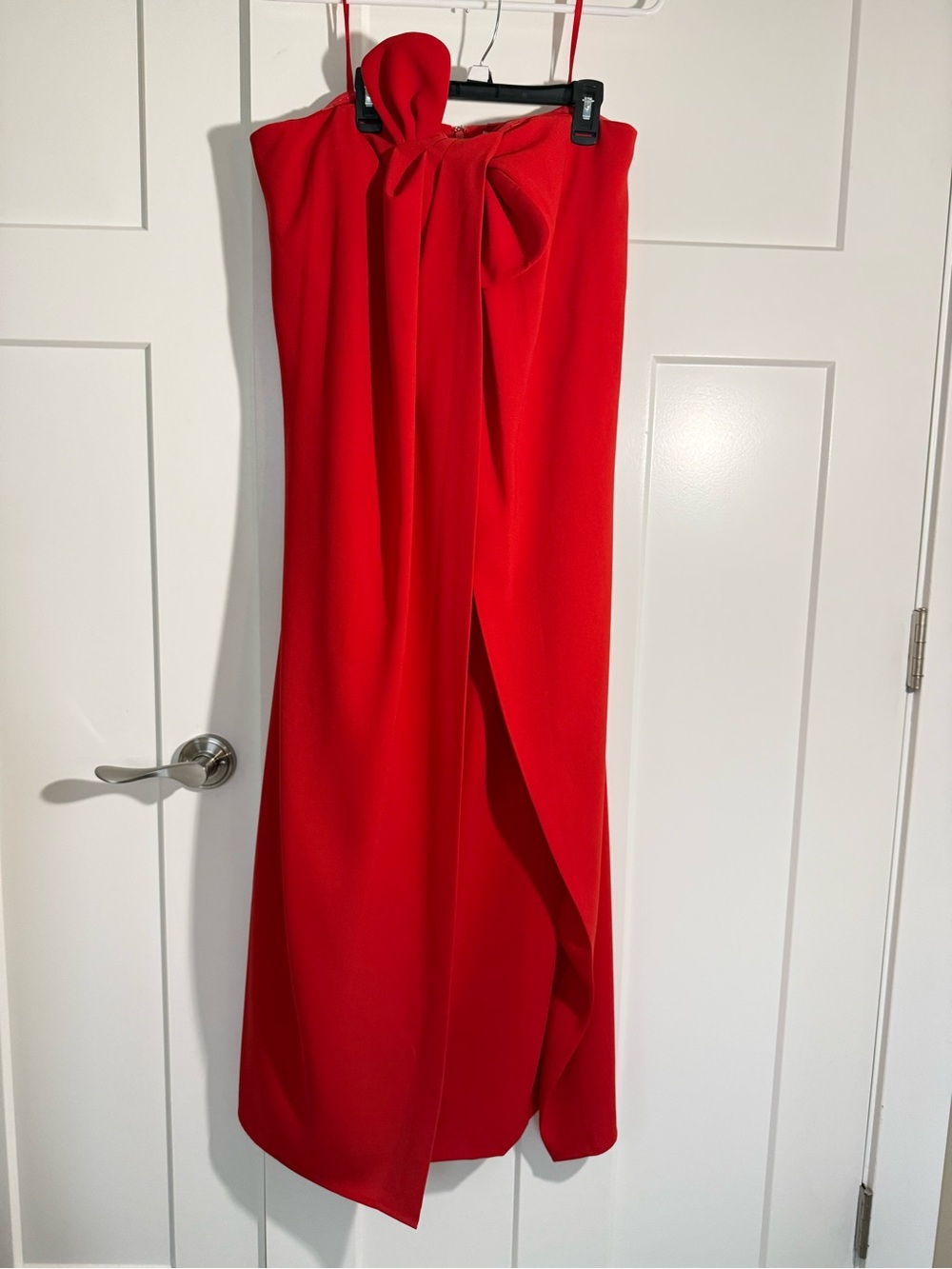 ANTONIO MELANI Red Strapless Bow-Detail Maxi Dress
